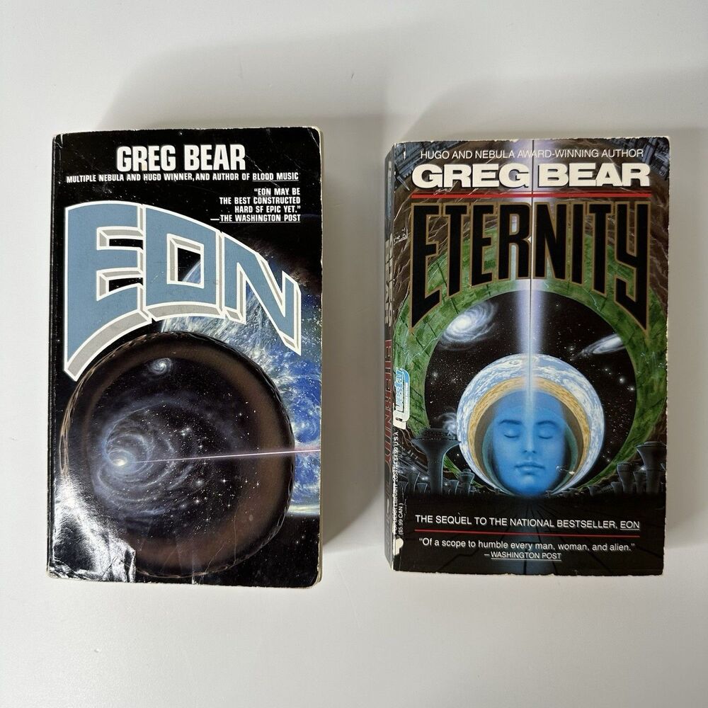 Eon & Eternity Paperback Book Lot‎ By Greg Bear Vintage Popular Library Edition